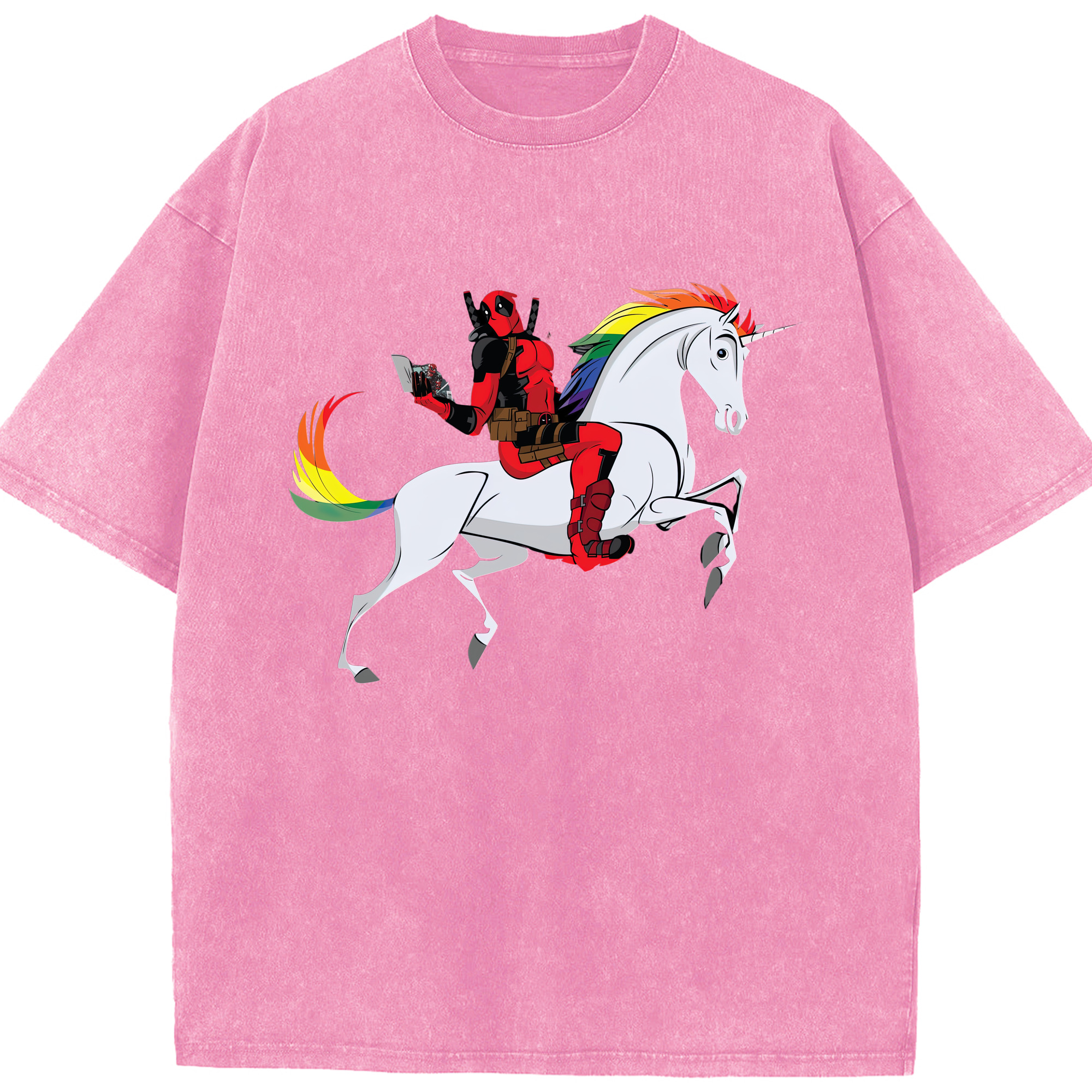 （画像用） Deadpool デッドプール 綿100% ヴィンテージ風 半袖Tシャツ（フロントプリント）